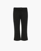 Women's cropped flare capri pants with button waist