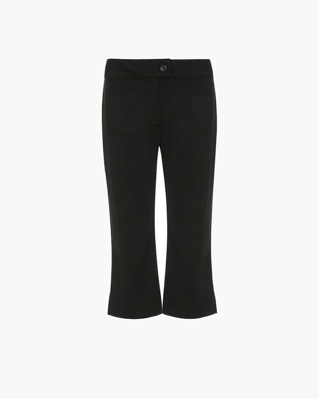 Women's cropped flare capri pants with button waist