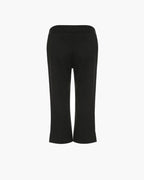 Women's cropped flare capri pants with button waist