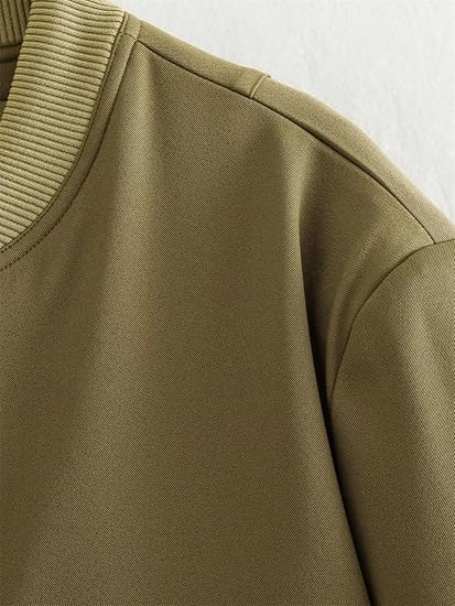 Women's cropped snap-button bomber jacket