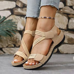 Women's cross strap flat summer sandals