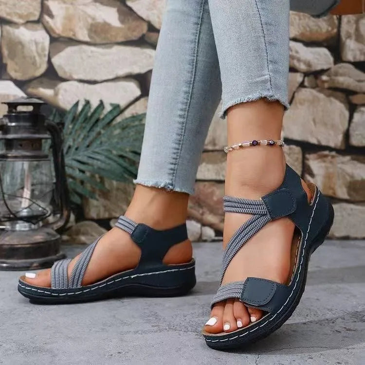 Women's cross strap flat summer sandals
