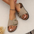 Women's summer sandals with buckle detail