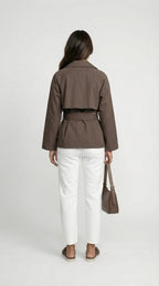 Women's double-breasted trench coat with belt