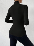 Women's draped crossover long sleeve evening top