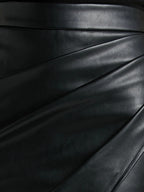 Women's draped wrap midi skirt with front split