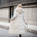 Women's extended-length winter coat with long hem