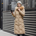 Women's extended-length winter coat with long hem