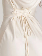 Women's flared sleeve maxi wedding guest dress