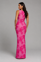 Women's floral embroidered maxi wedding guest dress