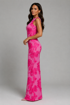Women's floral embroidered maxi wedding guest dress