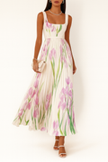 Women's floral pleated maxi summer dress