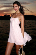 Women's flowy sweetheart mini summer dress