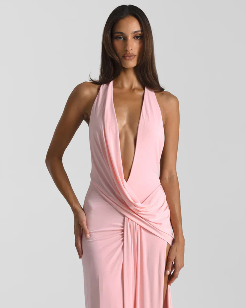 Women's halter neck backless maxi dress