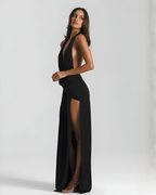 Women's halter neck backless maxi dress
