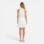 Women's halter neck mini summer dress with tie waist