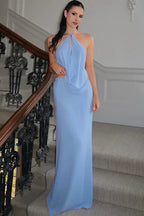 Women's halter neck open back cut-out maxi set