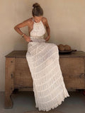 Women's halter neck top and maxi skirt 2-piece set