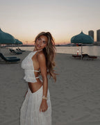 Women's halter neck top and maxi skirt 2-piece set