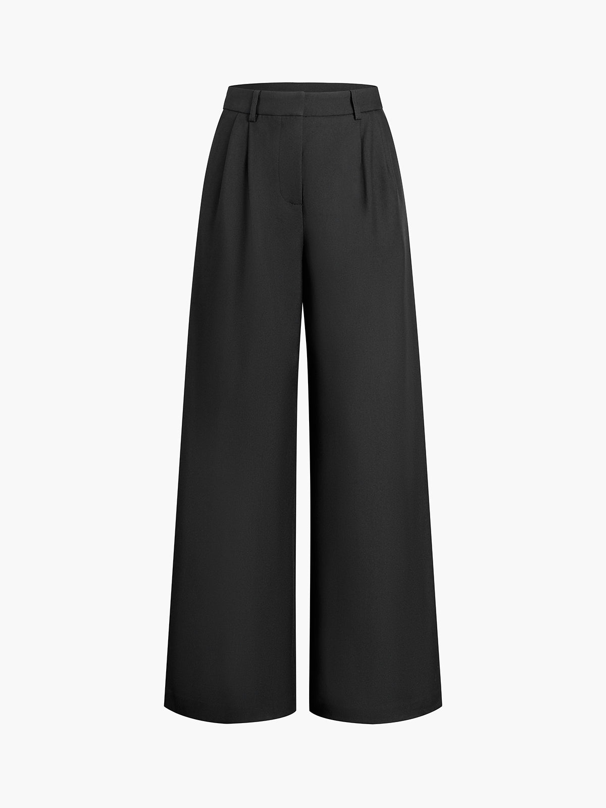 Women's high-waisted pleated wide-leg trousers