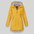 Women's hooded full-zip windbreaker rain jacket