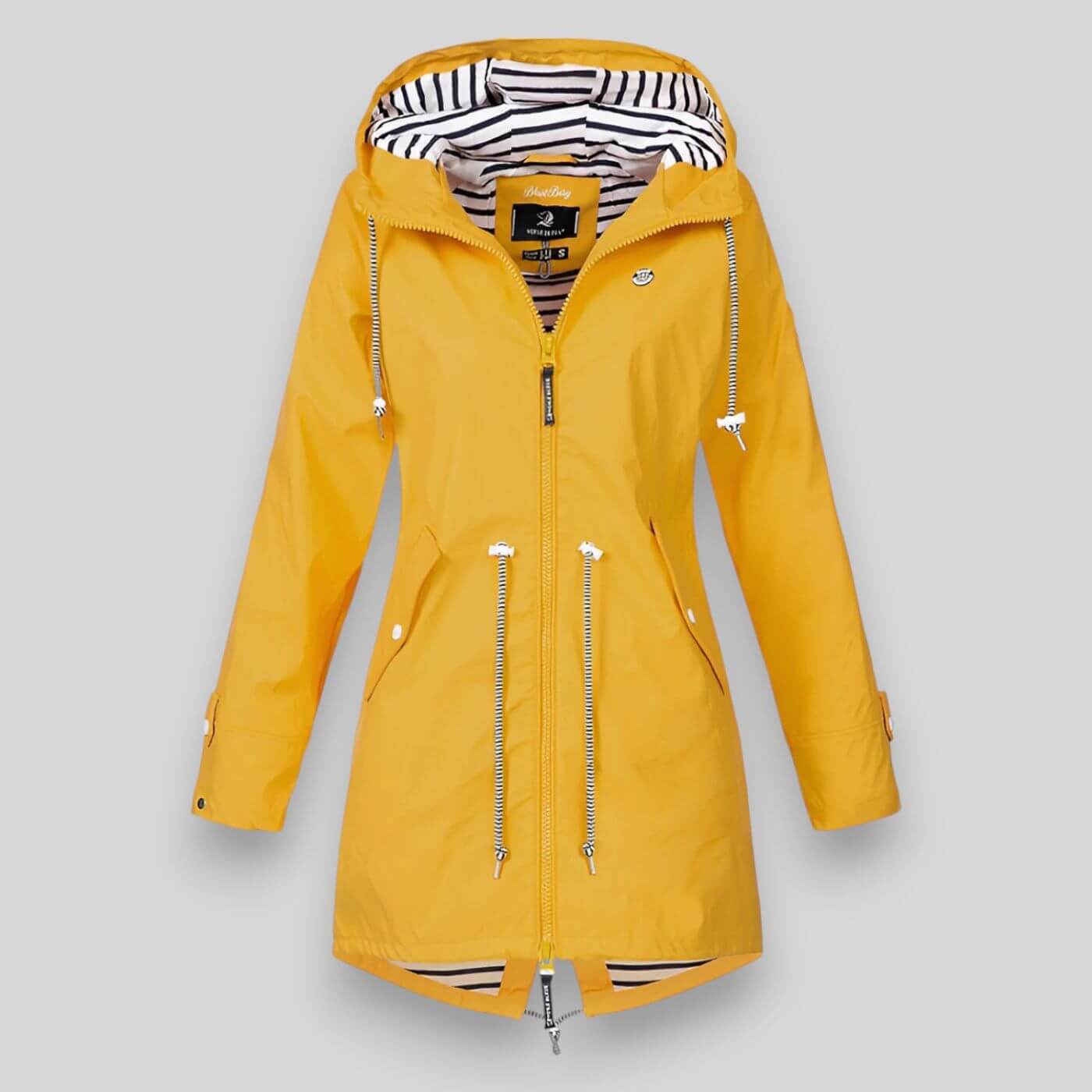 Women's hooded full-zip windbreaker rain jacket