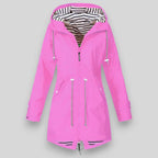 Women's hooded full-zip windbreaker rain jacket