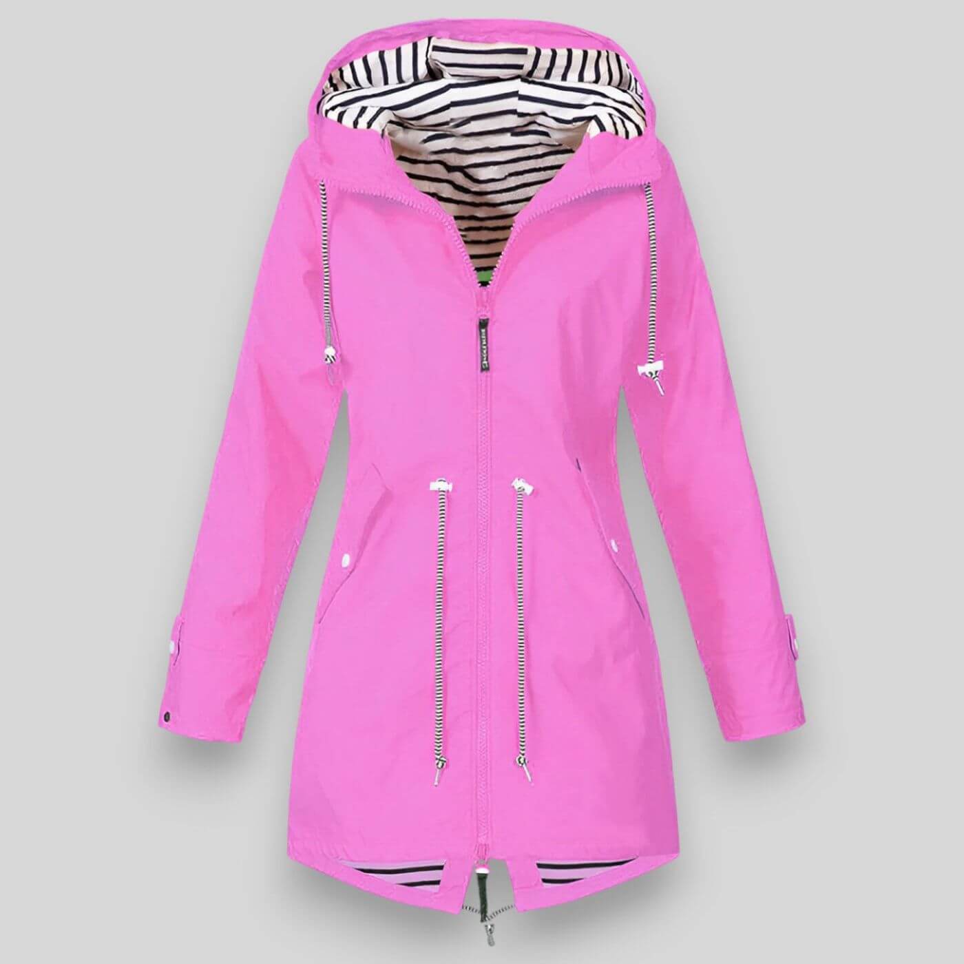 Women's hooded full-zip windbreaker rain jacket