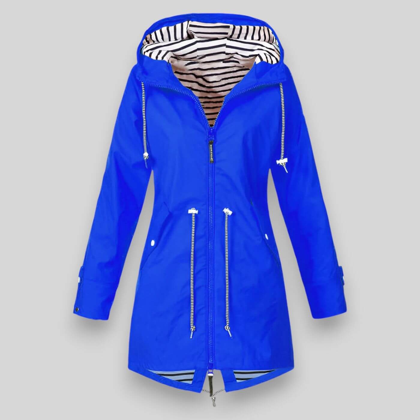 Women's hooded full-zip windbreaker rain jacket