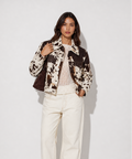 Women's jacket with cow print pattern