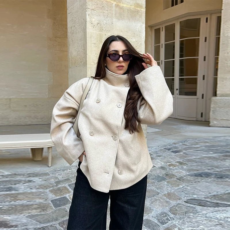 Women's jacket with stand-up collar