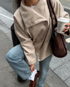 Women's jacket with stand-up collar