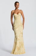 Women's jacquard corset maxi wedding guest dress