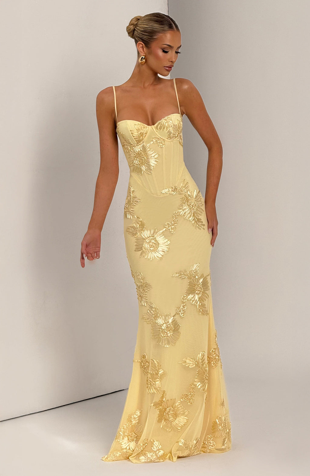 Women's jacquard corset maxi wedding guest dress