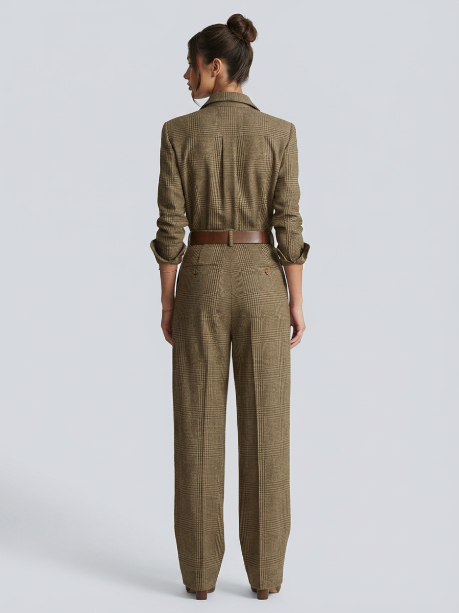 Women's jumpsuit with check pattern