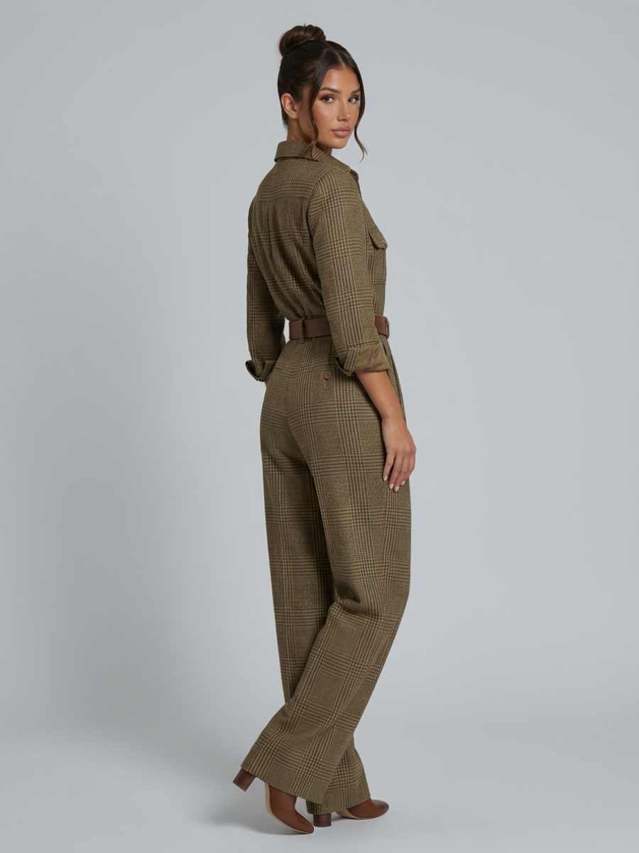 Women's jumpsuit with check pattern