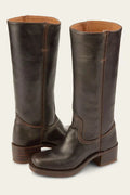 Women's knee-high boots with slim fit and structured sole