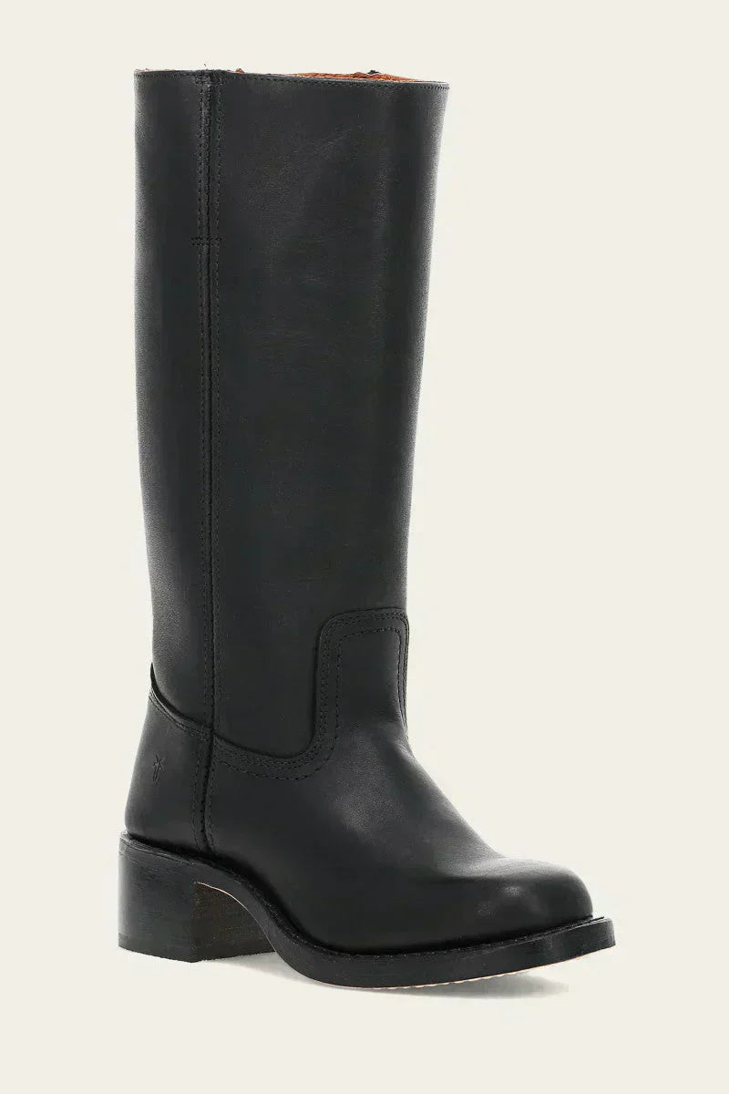 Women's knee-high boots with slim fit and structured sole