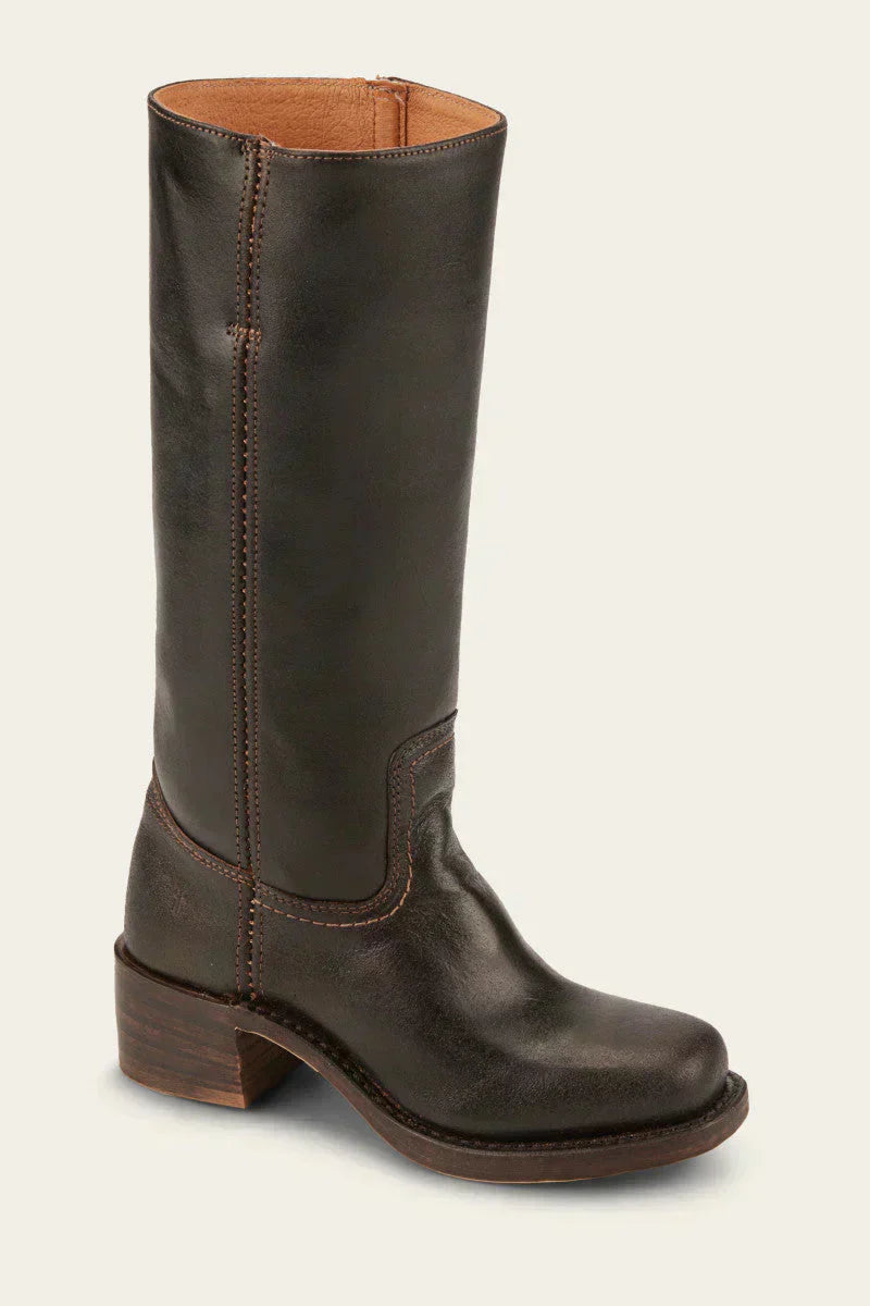 Women's knee-high boots with slim fit and structured sole