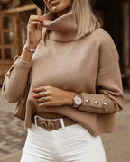 Women's knit sweater with crew neck