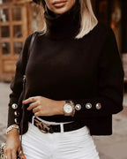 Women's knit sweater with crew neck