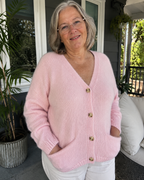 Women's knitted cardigan with button placket