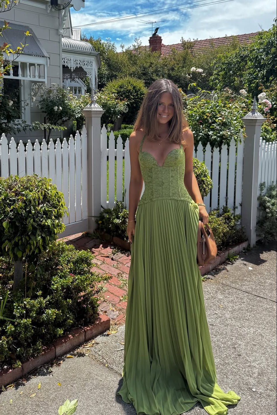 Women's corset bodice maxi evening dress with draped skirt – ZOEANDZANE