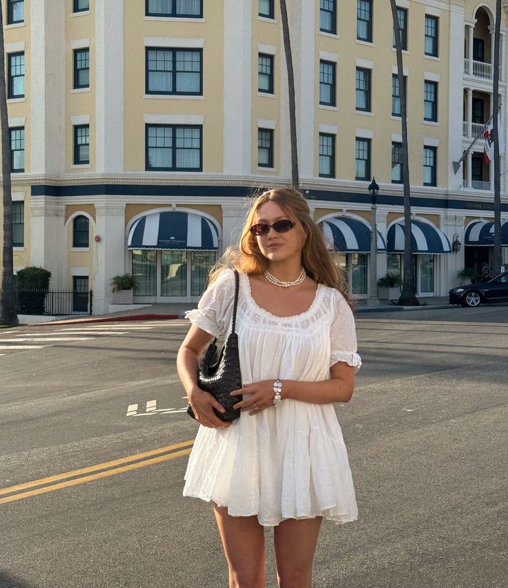 Women's lace trim puff sleeve mini summer dress