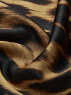 Women's leopard print ruched maxi skirt