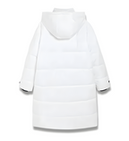 Women's long down jacket with rainproof finish