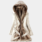 Women's long parka with hood
