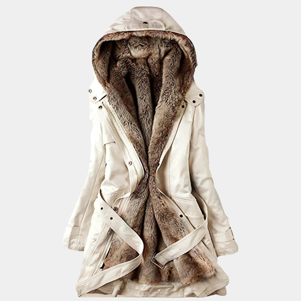 Women's long parka with hood