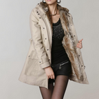 Women's long parka with hood