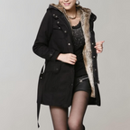 Women's long parka with hood